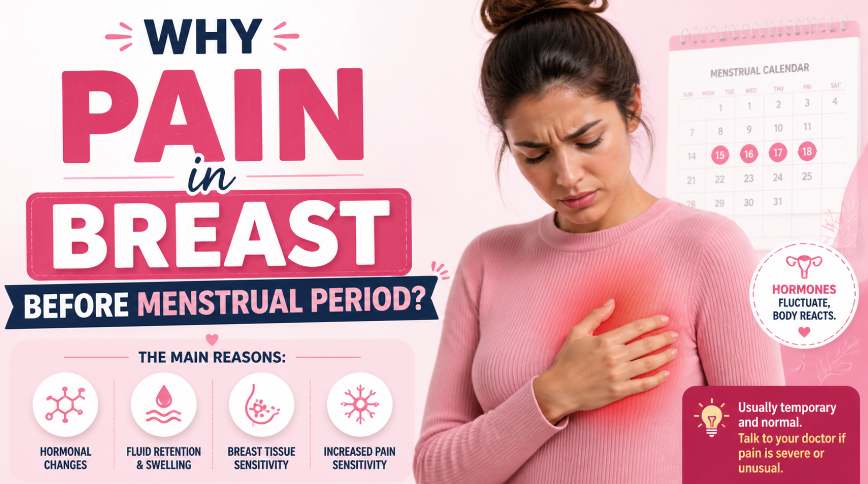Why do you have Breast Pain before the menstrual period? 4 Why Pain in the breast before the menstrual period