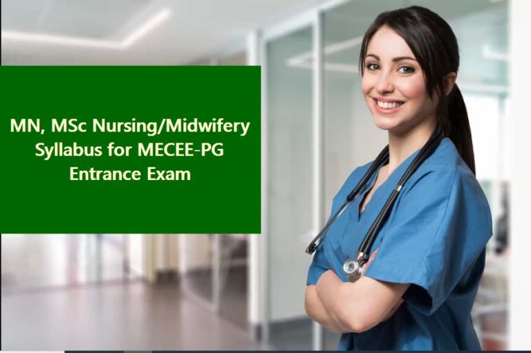 MN, MSc Nursing Midwifery syllabus for MECEE PG Entrance Exam