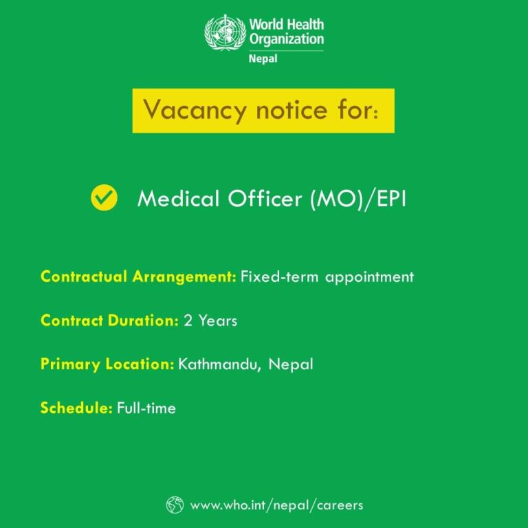Medical Officer jobs at WHO Nepal