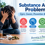 Substance abuse problem awareness infographic