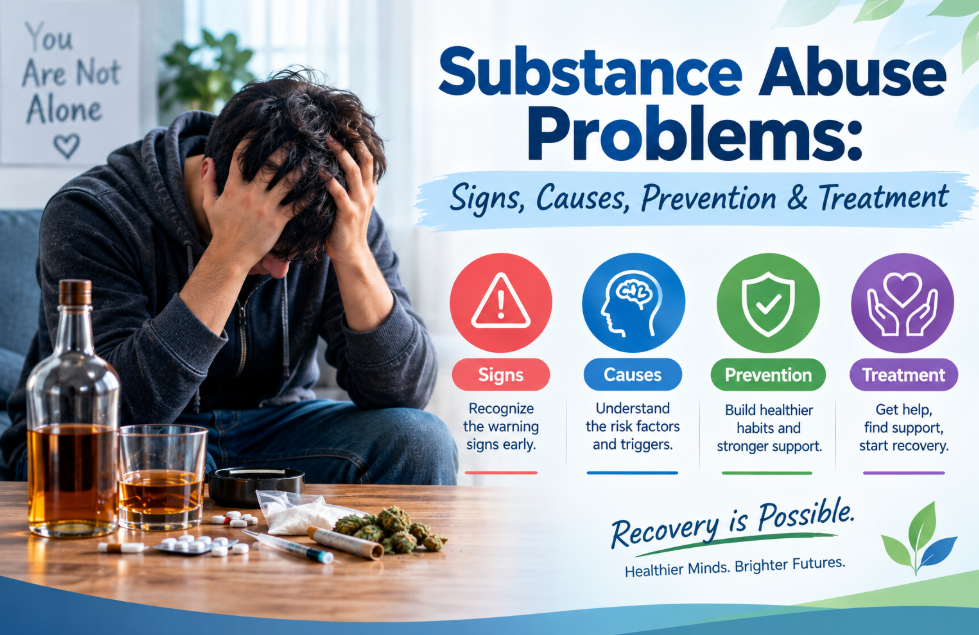 Substance abuse problem awareness infographic
